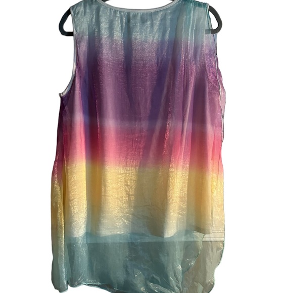 ♥️NWT RADZOLI Sheer Tunic/Dress colorful Unique Retails $60 Medium - Picture 2 of 9